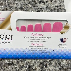 Color Street pedicure strips. Strawberry Sunrise. Never opened.